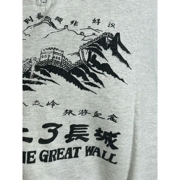 RARE! Vtg. LEE SPORT I Climbed the Great Wall of China Sweatshirt XL Men 1/4 Zip - Picture 4 of 16